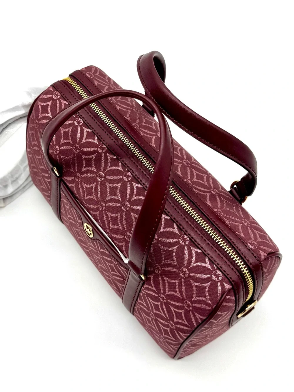 Michael Kors Medium Travel Duffle Satchel Bag Ox Blood Multi